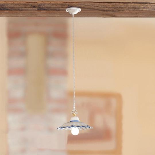 gerenda haz keramia lampa kek festett mintas rusztikus vintage mediterran country porcelan polgari keramia olasz toszkan hullamos bura videki arany rez.jpg